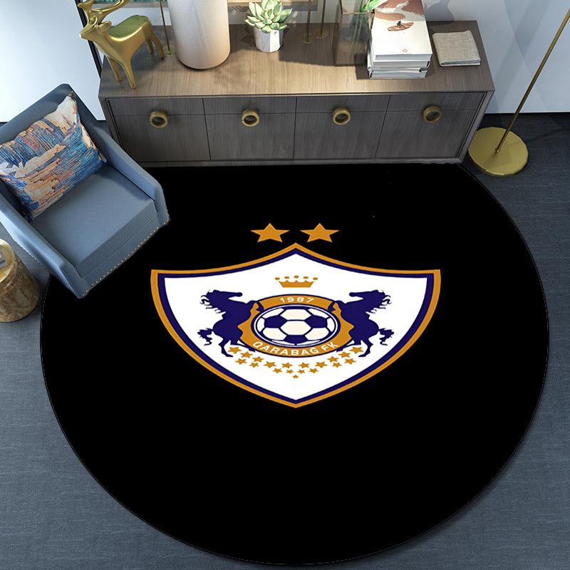 Qarabag Soccer Team Crest Design Round Rug for Livingroom,Bedroom, Palyroom, Chair Rug, Area rug, Circle Carpet, Fan Christmas gift