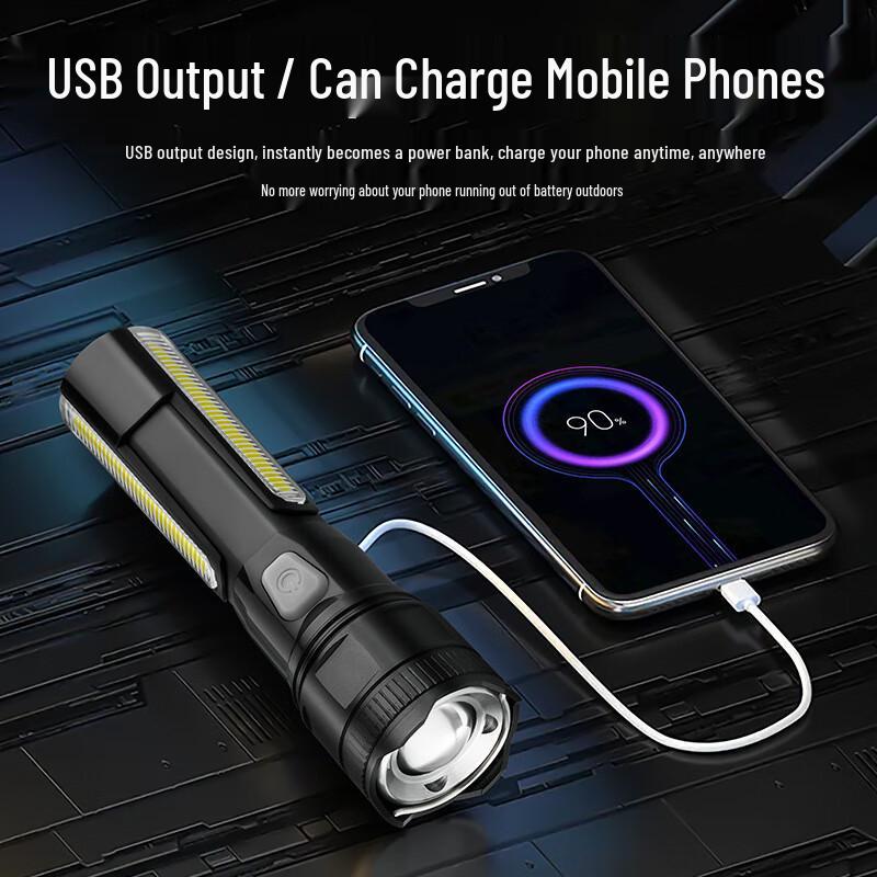 Type-C Rechargeable Multi-functional LED Flashlight