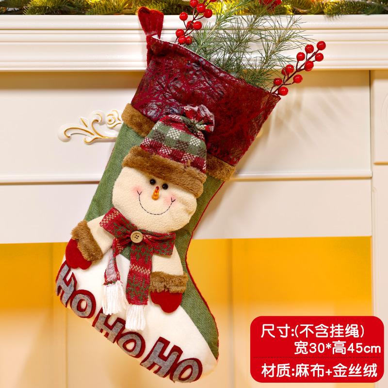 Christmas Stockings Socks Santa Snowman Hanging Xmas Tree Ornaments Christmas Decor for Home New Year Navidad Candy Gift Bags