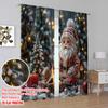 2pcs 2D flat printing Christmas Scene Curtain Warm winter scene Polyester Without Electricity Birthday Party Perfect for Holiday