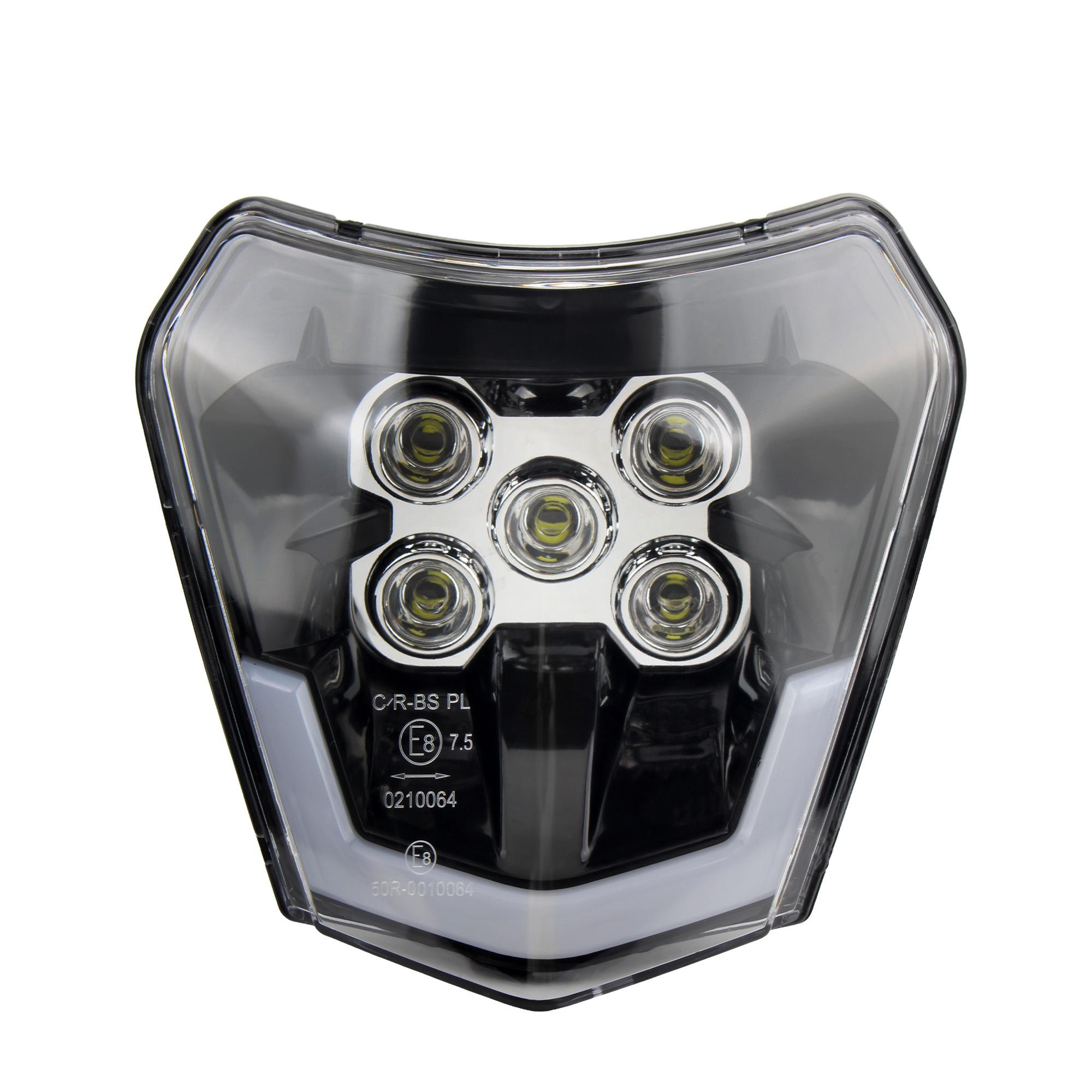 Enduro Motorcycle Headlight LED Wick for KTM EXC XC SX XC-W 125 250 300 350 450 530 DirtBike Off Road Racing Headlamp Modified чёрный
