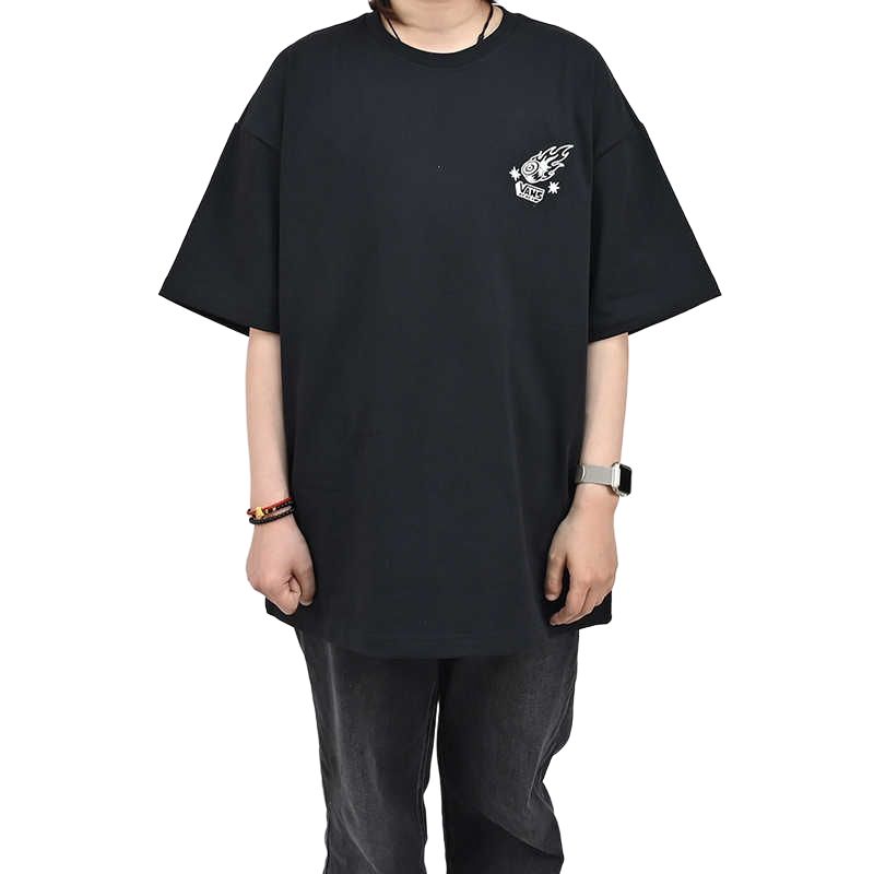 Vans Modny oddychający wszechstronny wygodny T-shirt z okrągłym dekoltem i krótkim rękawem męskie topy VN000RA7BLK
