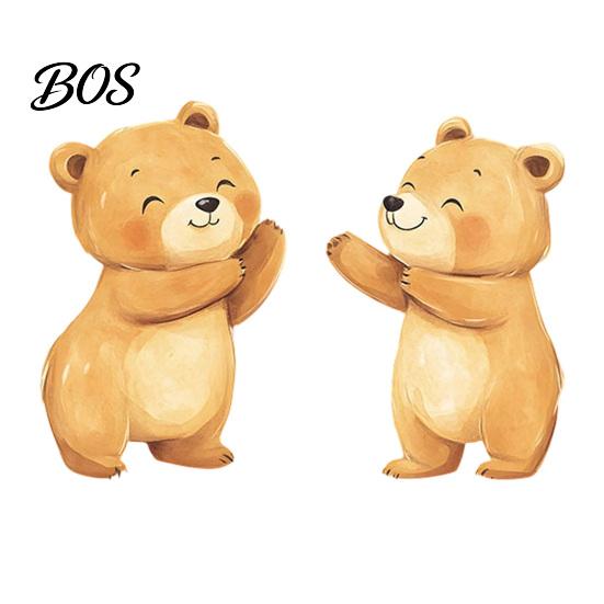 Adhesive Wall Sticker Bear Design Window Sticker, Self-Adhesive Waterproof Decal Durable for Living Room Bedroom Entrance Hall Home Decor Child-safe