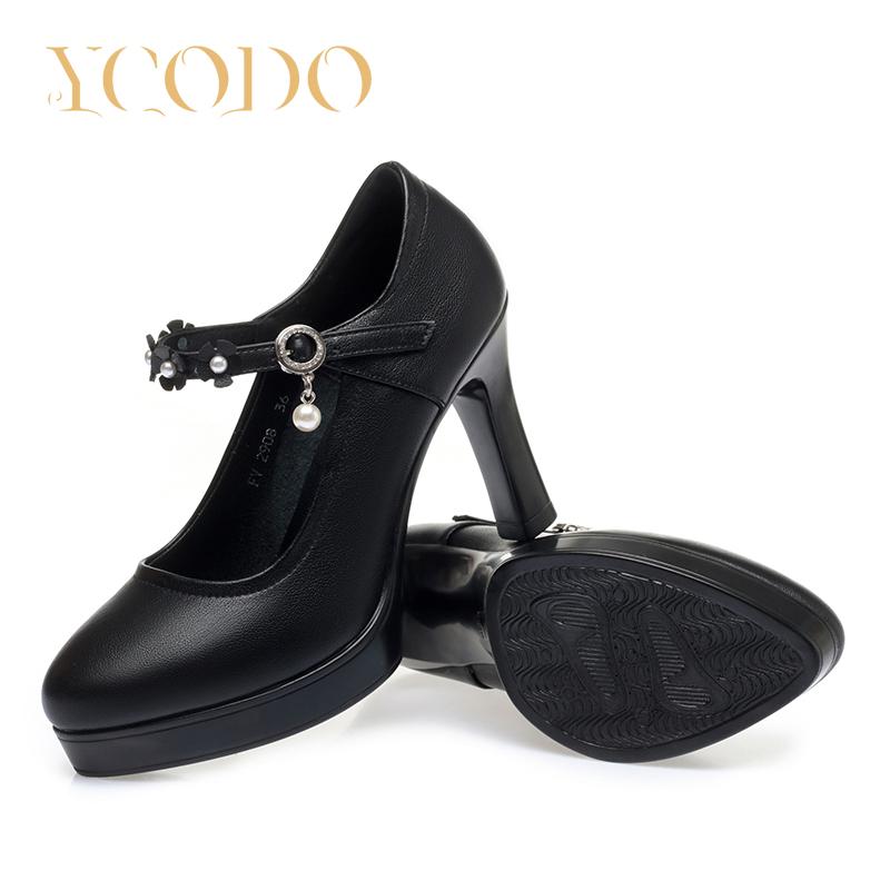 Moteriškos ir mergaičių studentės, natūralios odos, patogūs aukštakulniai bateliai Mary Janes moterims