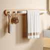 Bathroom Towel Bar with 2 Hooks Wood White Black Aluminum Wall Mount Kitchen Bathroom Towel Holder Storage Organizer Hang Shelf