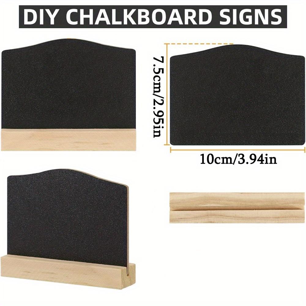 10 Stück Mini Kreidetafeln mit Ständer Wiederverwendbare Hölzerne Tischkreidetafel Schwarze Tafel Ornament Doppelseitige Schwarze Tafel Nachrichtentafel