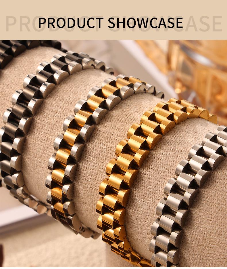 Men's Hip-Hop Minimalist Gold-Plated Titanium Chunky Chain Bracelet