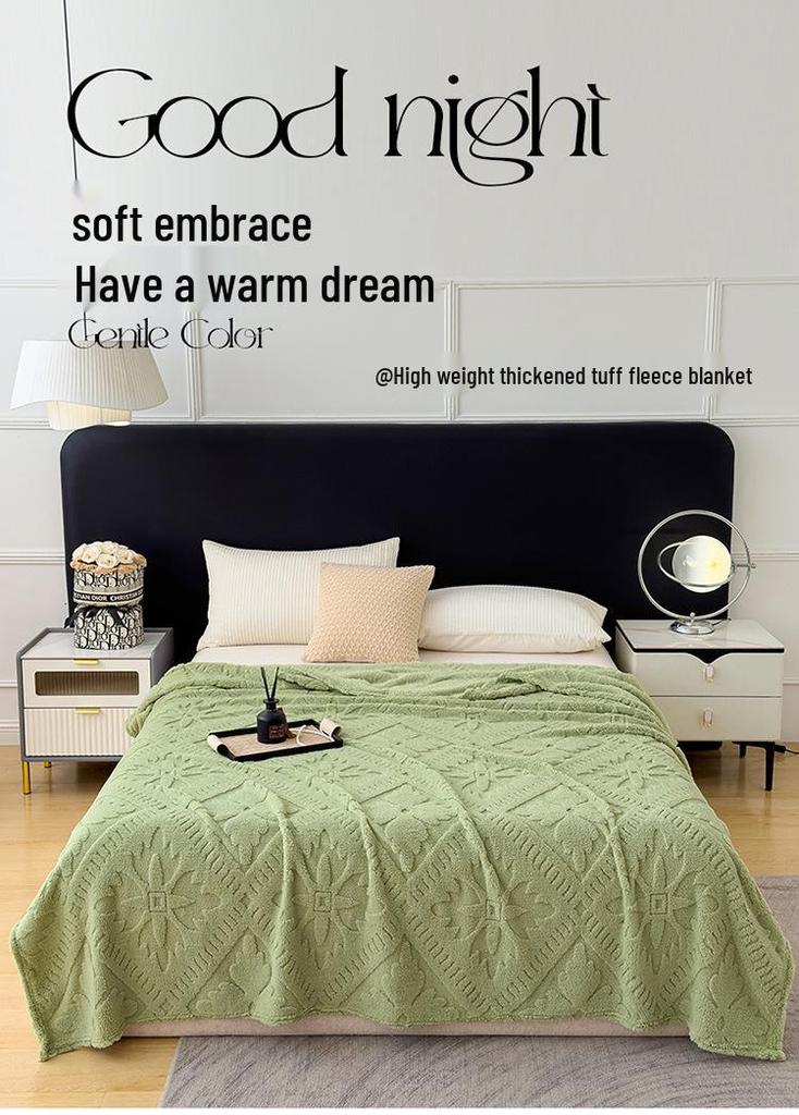 Double-Sided Velvet Cloud Mink Flannel Jacquard Blanket - Multifunctional Throw Gift.