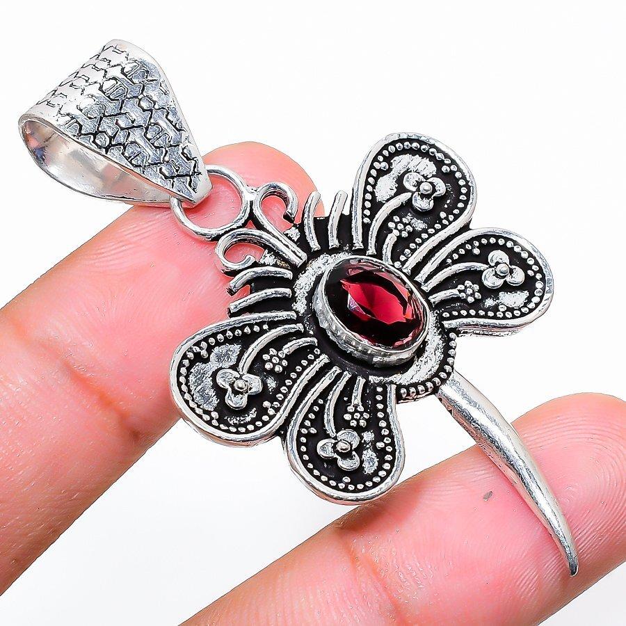 Amethyst Gemstone 925 Silver Jewelry Pendant 2.21"