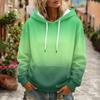 Women's Gradient Printed Long Sleeve Hoodie with Pocket and Casual Top