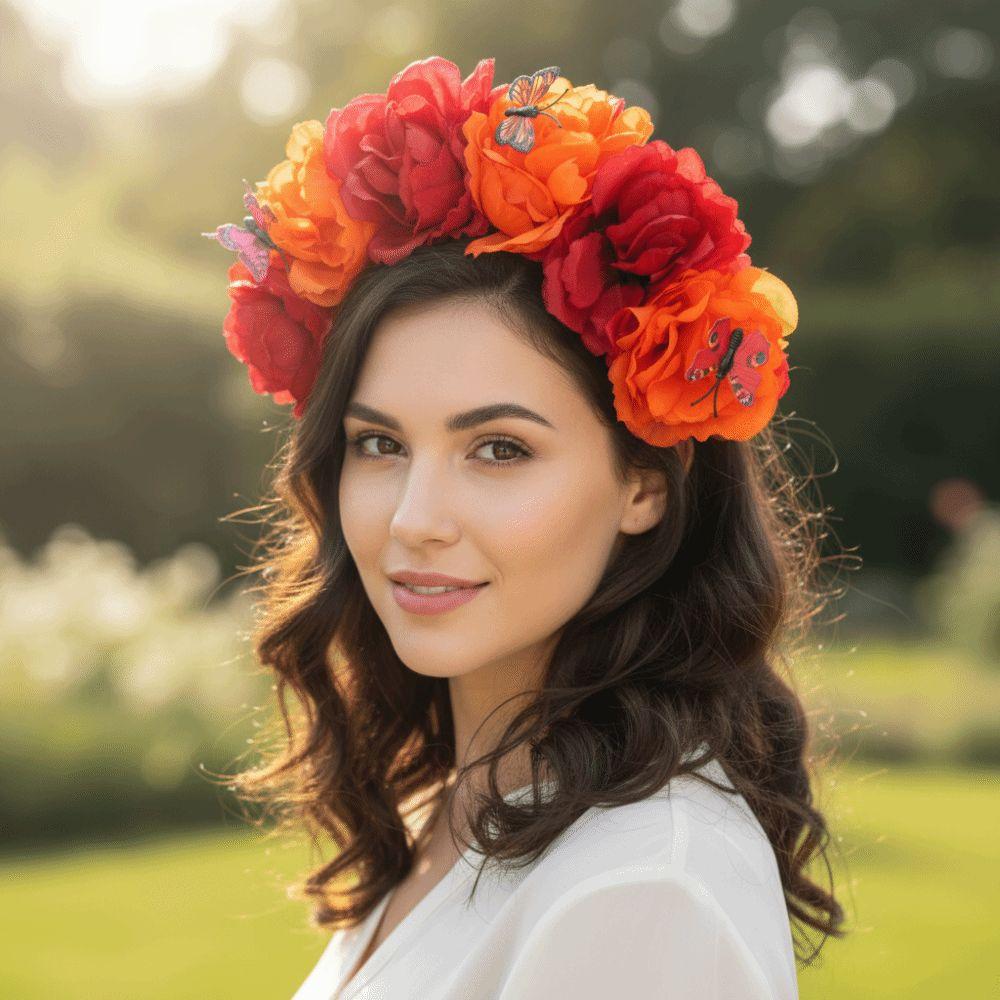 Realistic Artificial Camellia Headband Comfortable Fabric Headband Stage Performance