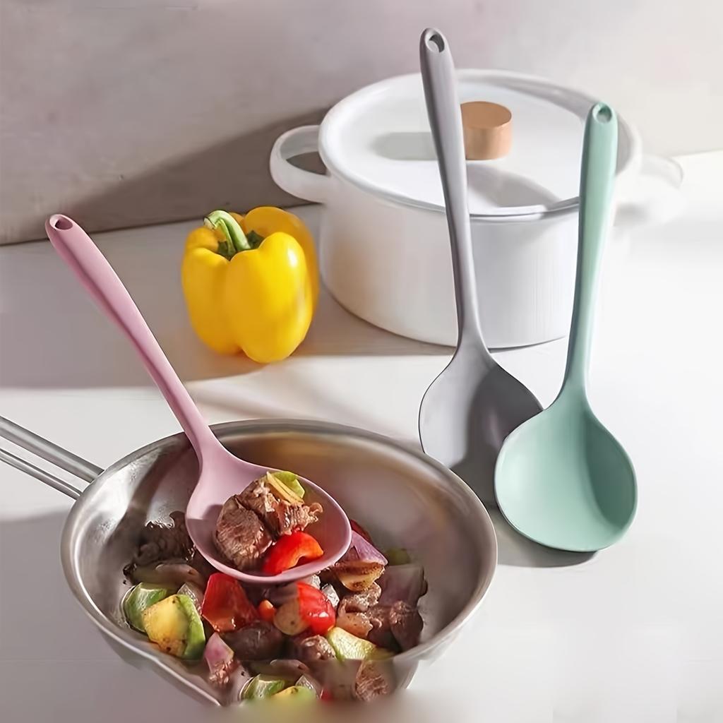 1pc Silicone Spatula, Food Grade Non Stick Cookware Safe, High Heat Resistant, Durable Kitchen Cooking Stirring Spoons