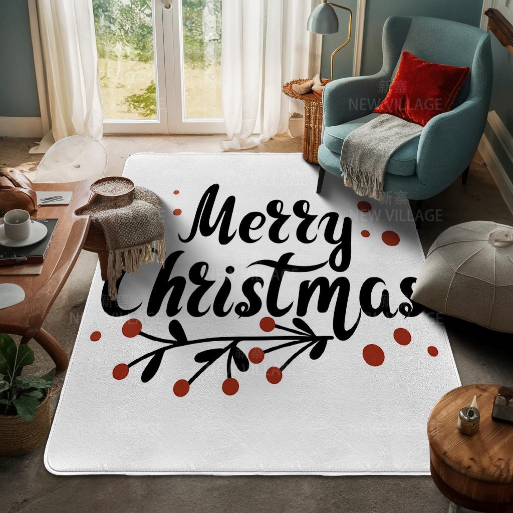 House Entrance Carpet Home Door Mat Living Room Bath Foot Bathroom Non-slip Water Absorption Rugs Bath Merry Christmas Winter