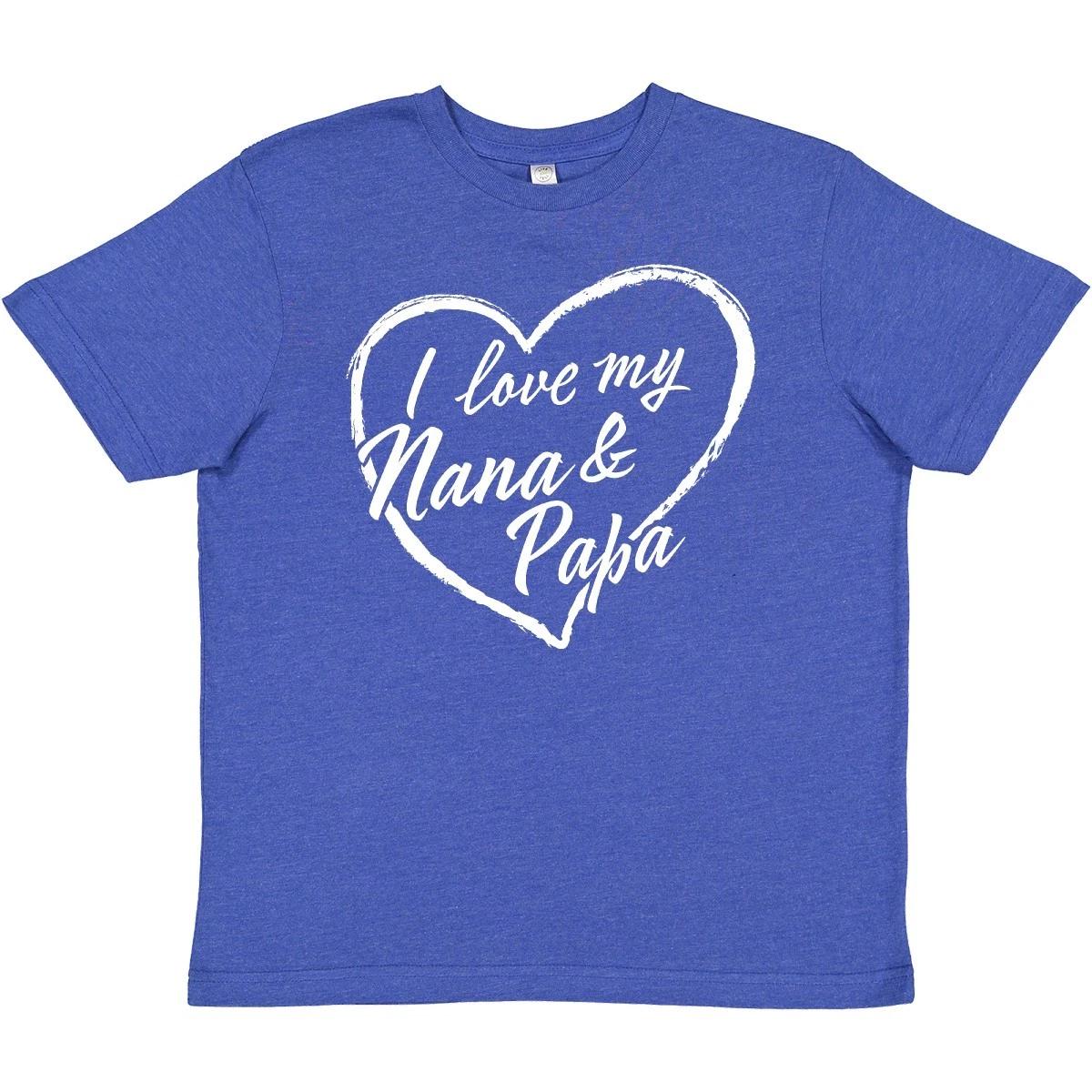 Inktastic I Love My Nana And Papa In White Chalk Heart Youth T-Shirt Grandkid Jc 100