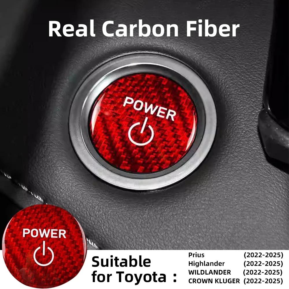 Real Carbon Fiber Car Engine Start Stop Button Interior Trim Cover For Toyota Prius CROWN KLUGER WILDLANDER Auto Accessories
