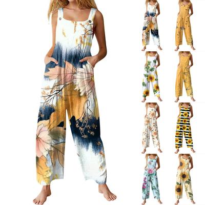 Salopette casual da donna Tute Cinghie regolabili Senza maniche Pagliaccetti estivi carini e comodi con tasca