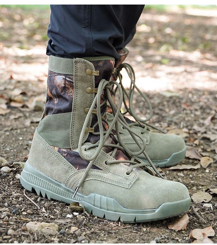 High-top Hunting Training Boots Men Desert Combat Boots Lace Up Winter Shoes Lightweight Sneaker Outdoor Hiking Shoes