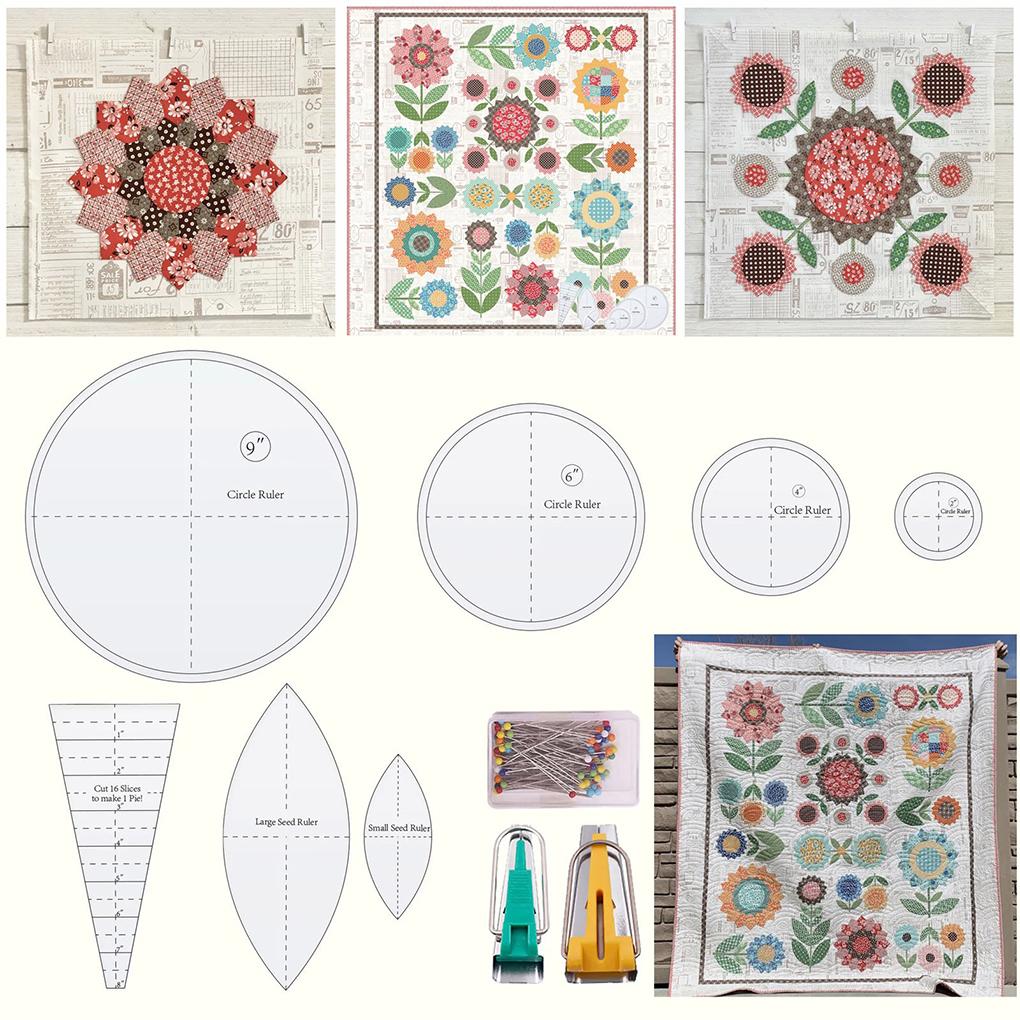 Template Set Quilting Ruler Portable Reusable DIY Sewing Handicraft Crafts Accessories for Learners Professionals