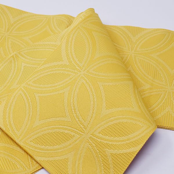 [Stylish Kimono Iroha] Half-width obi, Shippo pattern, Made in Japan, Yukata obi, Single layer (Yellow)