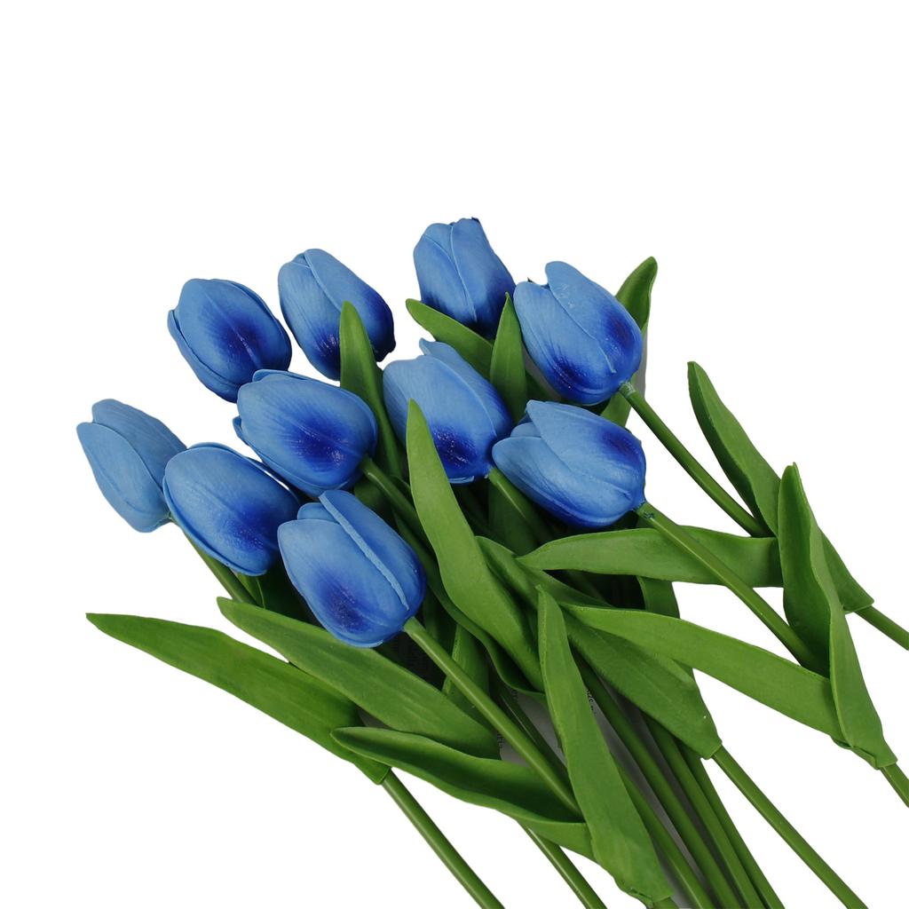 10Pcs Artificial Flower Decoration with Stem Fake Tulips Real Touchs Bridal Bouquets Floral Decor Photography Props