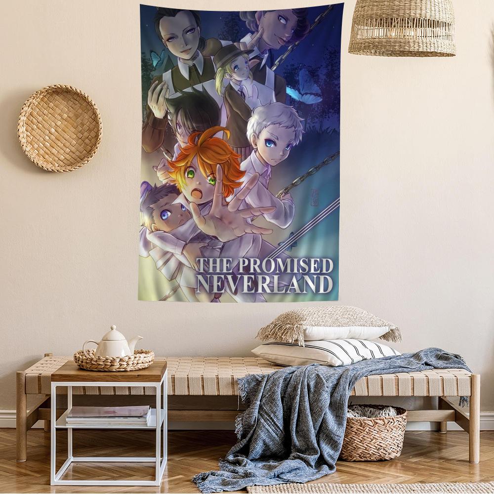 The Promised Neverland Manga Cover Wall Tapestry Emma Character Art Stylish Room Accent for Shonen Anime Manga Fans
