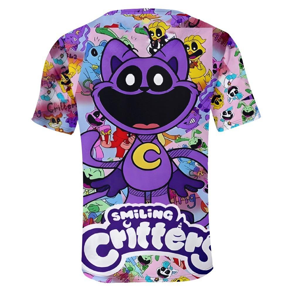 Smiling Critters T-Shirts Printed Graphic Shirts Casual Cosplay Short Sleeve Tee Tops for Men Women
