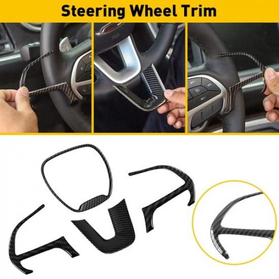 4X Steering Wheel Trim Cover Kit For Dodge Durango 14+ Challenger Charger 15+ EV
