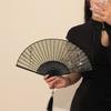 Handheld Wood Fabric Fan With Chinese Traditional Painting Calligraphy Fan for Outdoor Use Dance Fan