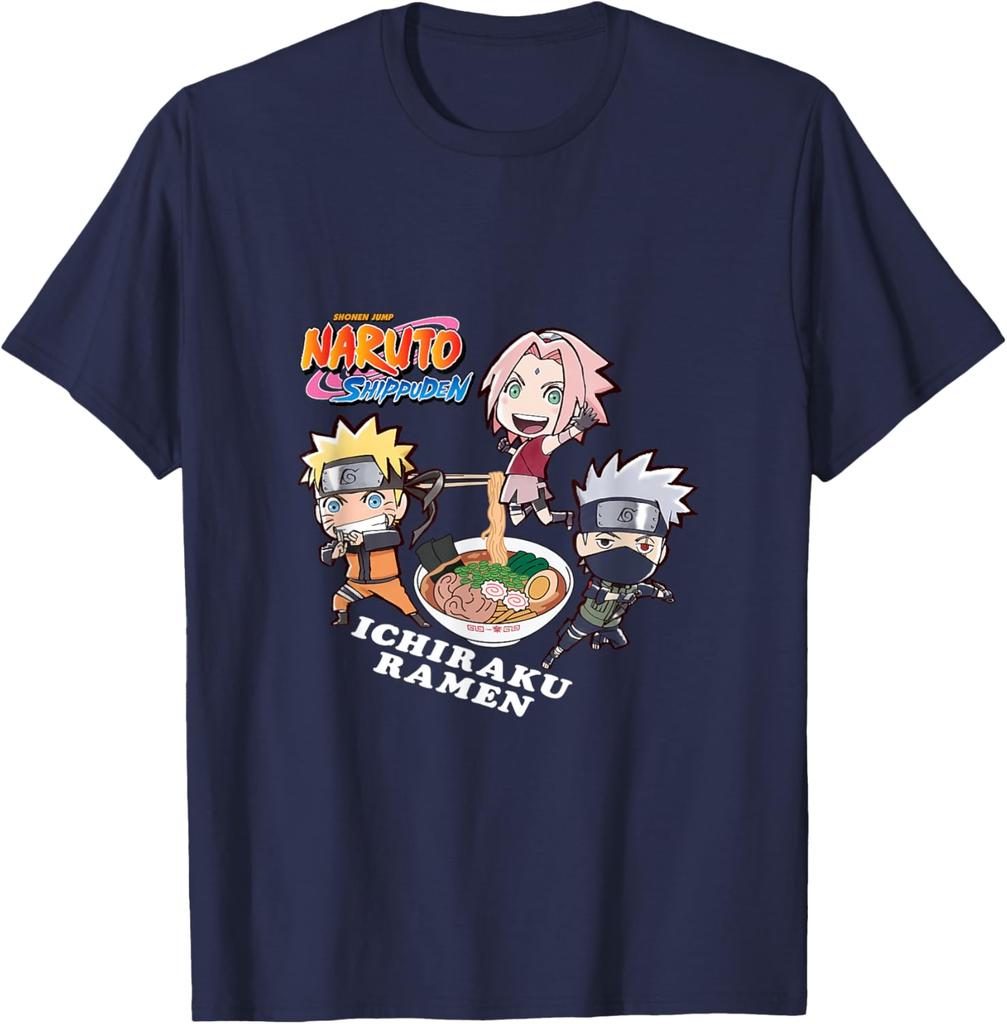 Naruto Shippuden Chibi Characters Eating RaUnisex Fashion Casual Funny TShirt S6XL Summer