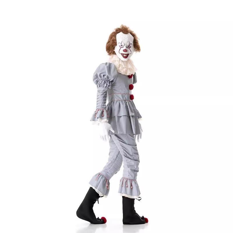 Halloween, klovnesjelldrakt Penny Wise morsom skummel klovnefestkostyme
