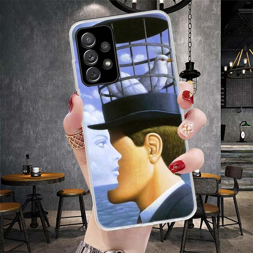 Rene Magritte Art Soft Phone Case For Samsung Galaxy A12 A22 A32 A52 A72 A02S A51 A50S A71 A70 A31 A20S Note 20 Ultra S10 A10S G