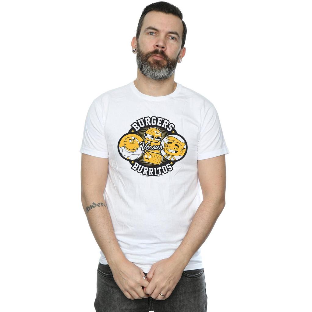 DC Comics Mens Teen Titans Go Burgers Vs Burritos T-Shirt