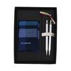 Orobianco Freccia Ballpoint Pen & Mechanical Pencil & Hand Towel Gift Set - Cool Silver