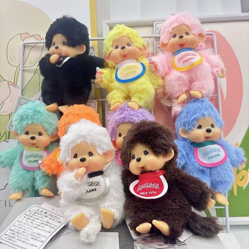 Kawaii Anime Monchhichi Schlüsselanhänger Plüschtier Anhänger Niedlicher Affe Monkiki Schlüsselanhänger Rucksack Anhänger Schlüsselanhänger Party Geschenk Kuschelig Stofftier Flauschig Umarmbar