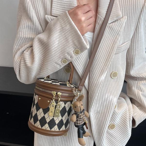 High-End Fashion Women'S Portable Bucket Bag Versatile Mobile Phone Bag Casual Shoulder Oblique Span Bag