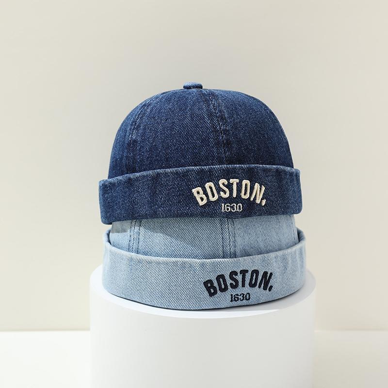 Blue Denim Melon Cap Baby Dome Brimless Hat 1-3Y Kinder Beanie Kordelzug Bonnet Fashion Kids Landlord Hat Hip Hop Docker Caps