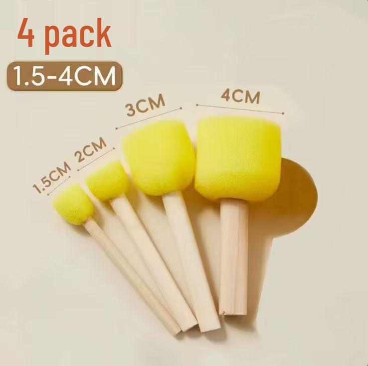 12-Piece Kids' Painting Sponge Brush Set with Rollers and EVA Stamps for DIY Art