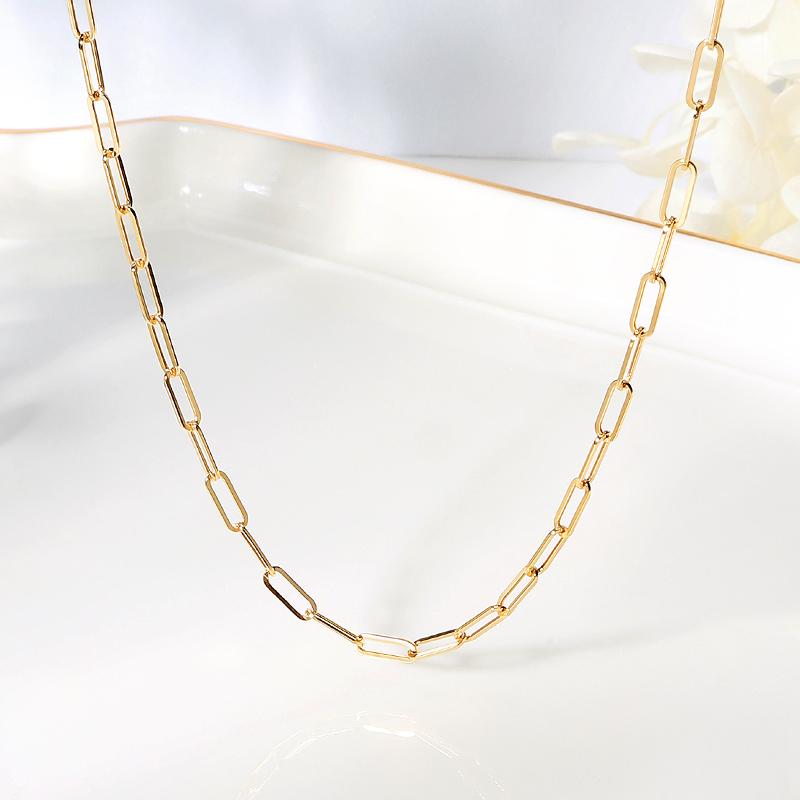 Mcel 14K Golden Basic Clip Chain Necklace