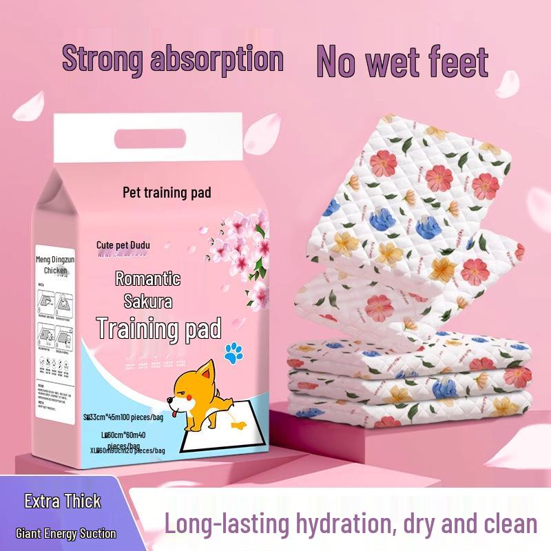 

Thickened Absorbent Pink Pet Urine Training Pads for Dogs Blue Classic 33*45 - 50 pcs