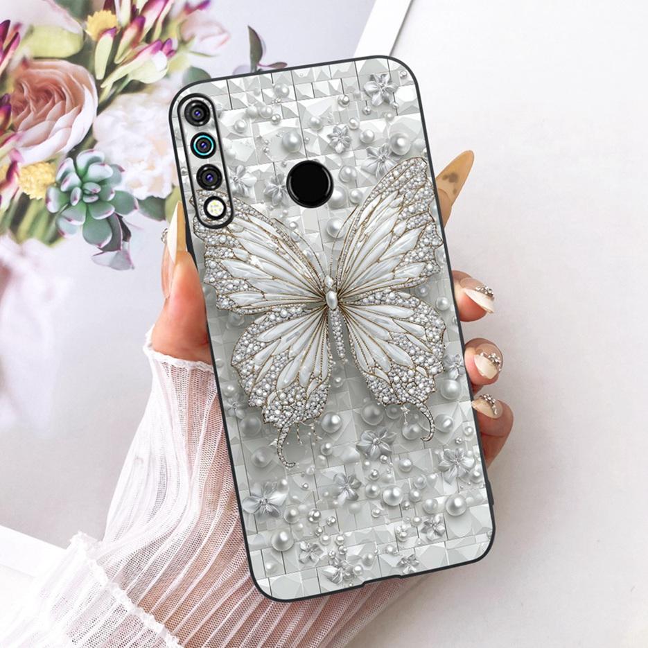 For Tecno Spark 4 Case KC8 Luxury Flowers Butterfly Painted Cover Soft Silicone Case For Tecno Camon 12 Camon12 CC7S Spark4 Bags