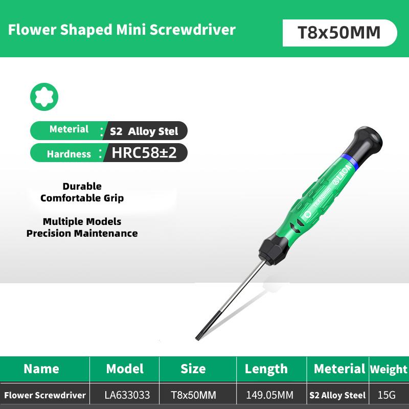 1pc Mini Torx Screwdriver featuring Magnetism S2 Alloy Steel Pozi Screwdrivers Flower Shaped Screwdriver T5-T20