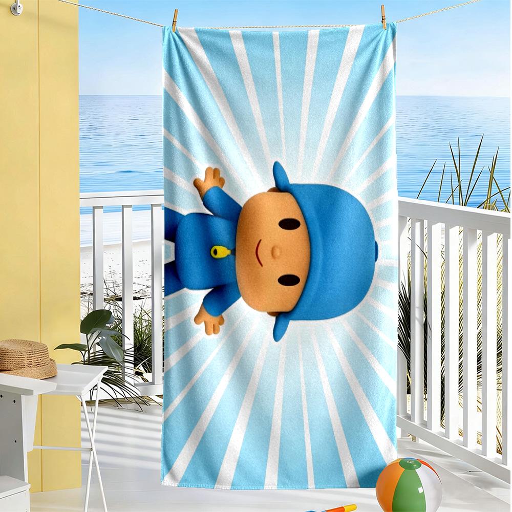 Pocoyo Beach Towel Super Soft & Absorbent Comfortable Lightweight Suitable for Sports, Travel, Swimming, Yoga, Bathroom, Beach, And Pool