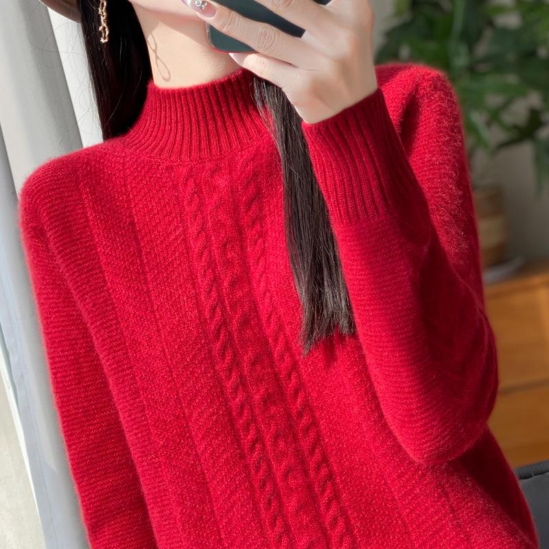 Autumn & Winter 3D Twisted Flower Wool Sweater: Thick, Soft, Skin-Friendly Knitwear for Women