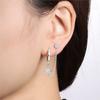 Orstarry S925 Silver Octagonal Tassel Earrings Women Hoop Jewelry Birthday Party Gifts