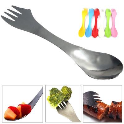 Titanium Camping Cutlery Utensils Sporks Portable Set Thick Flatware for Picnic
