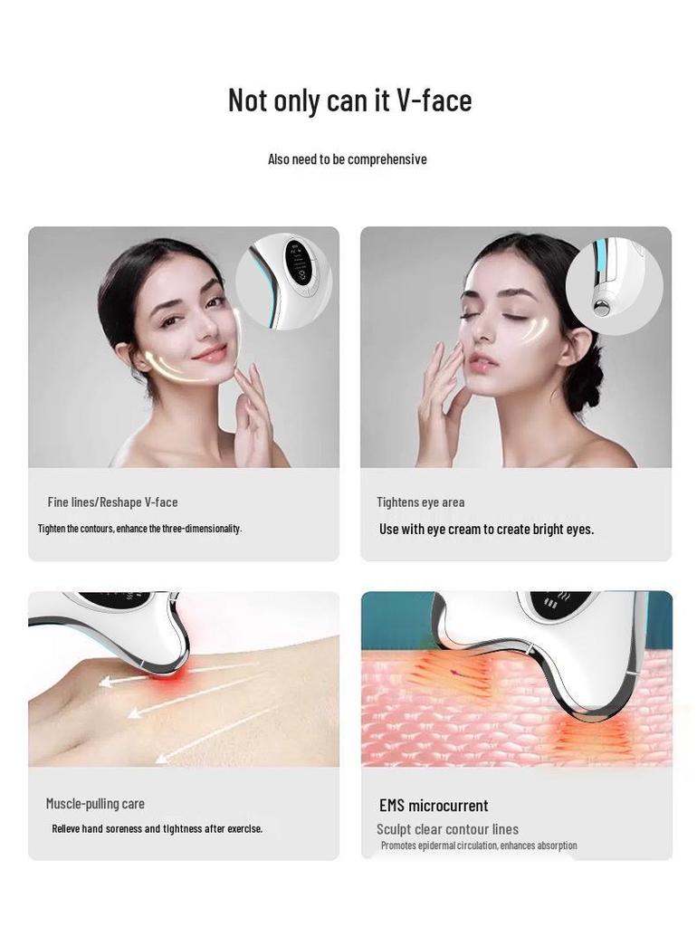 EMS Microcurrent Gua Sha Facial Massager: Constant Temperature Neck and Beauty Instrument