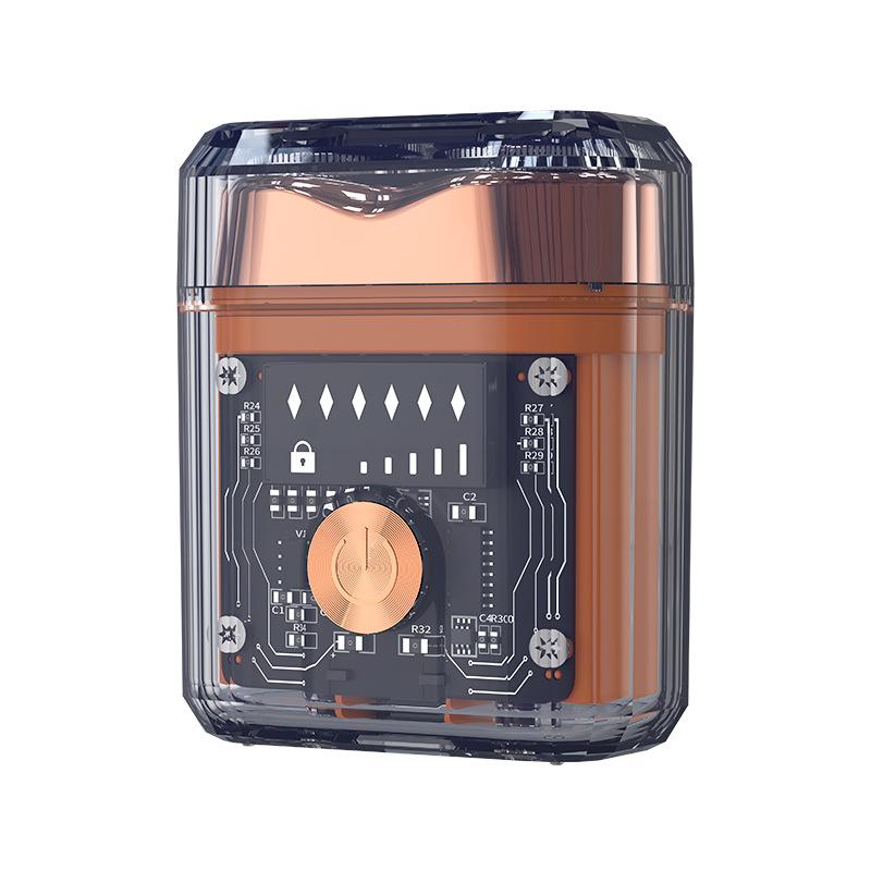 

Прозрачный кристальный внешний вид Мужская электрическая бритва Двойная плавающая магнитная бритвенная головка Перезаряжаемая бритва для бороды с дорожной блокировкой