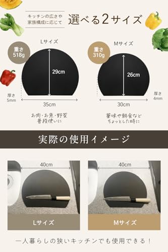 [Available at Cooking Schools with Reservations] Dishwasher-safe round cutting board with a frosted finish for superior cutting performance. [Twice th