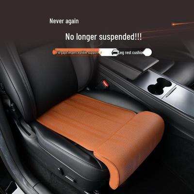 Universal Leather Car Seat Cushion with Leg Support – Perforated, Breathable, All-Season Design