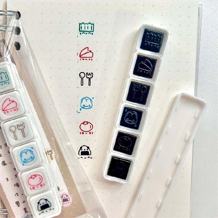 Six Tampons à Motifs Adorables pour les Amateurs de Journal Créatif et les Passionnés de Papeterie Tampons Décoratifs Scrapbooking